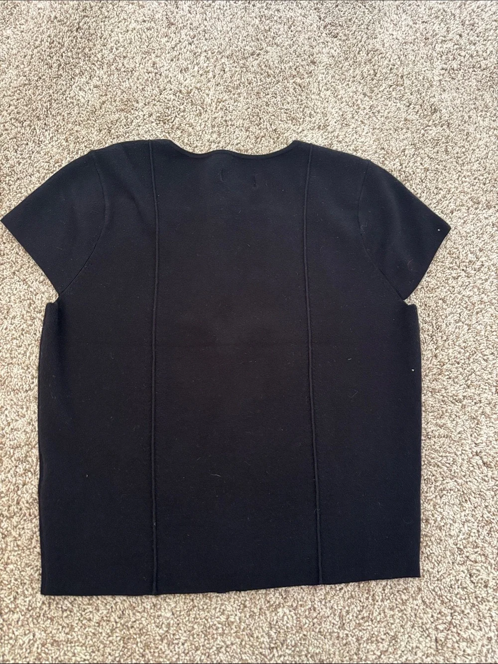 NWT Maeve Black Zip-Front Short Sleeve Top - Picture 5 of 6
